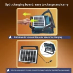 Wison WS-5580 200W Solar Güneş Enerjili Şarjlı Çalışma Lambası ve Projektör - Görsel 3