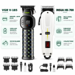 V-185 Siyah ve INSUA HK700 Beyaz Saç Sakal Tıraş Makinesi 2’li Set