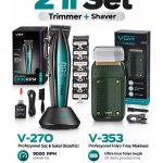 Saç Sakal Tıraş Makinesi Seti Metal Trimmer Shaver | V-270 & V-353