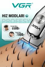 Tıraş Makinesi V-071 & V-355 - 7000 RPM T-Bıçak Trimmer IPX6 Folyo - 2'li Berber Seti - Görsel 2