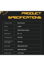 Tıraş Makinesi V-285T & V-359 Tıraş Makinesi - 9000 RPM DLC Trimmer IPX6 Folyo Shaver - 2'li Berber Seti - Görsel 8