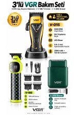 V-015 Clipper - V-185 Trimmer - V-390 Shaver 3'lü Berber Tıraş Seti