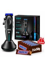 Şarjlı Tıraş Makinesi | V-887C - 9000 RPM 250 Dakika + 24x50g Snickers Hediye