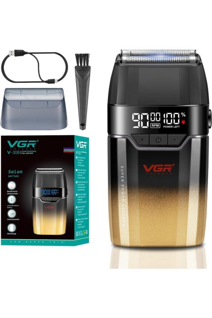Şarjlı Tıraş Makinesi | V-308 - Çift Titanyum Folyo 9000 RPM 150 Dakika - Sarı
