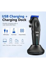 Şarjlı Tıraş Makinesi | V-887C - 9000 RPM 240 Dakika DLC Seramik Bıçak - Siyah - Görsel 8