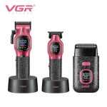 Tıraş Makinesi Seti | V-886 S3 - Profesyonel 3'lü 9000 RPM DLC Seramik Bıçak - Pembe