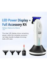 Şarjlı Tıraş Makinesi | V-887T - 9000 RPM 240 Dakika Profesyonel Trimmer - Beyaz - Görsel 3