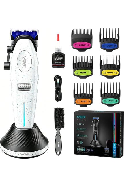 Şarjlı Tıraş Makinesi | V-887C - 9000 RPM 240 Dakika DLC Seramik Bıçak - Beyaz